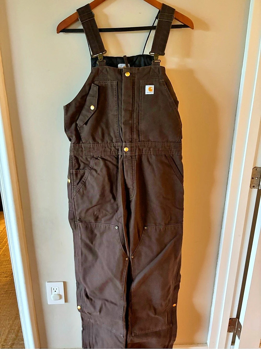 2 PAIRS Carhartt NWT Women's Weathered Duck Wildwood Bib Overalls Brown Small